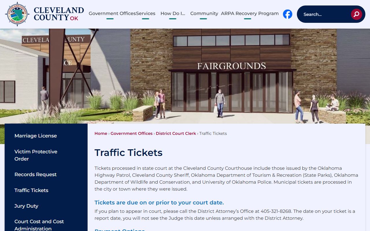 cleveland county traffic tickets county website information