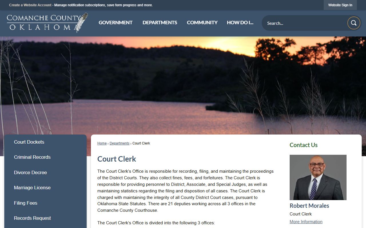 comanche county traffic ticket records oscn court clerk case search