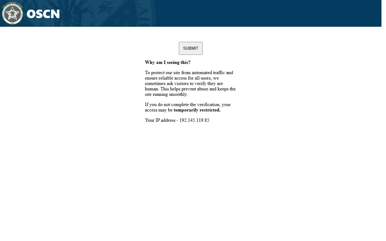 Marshall County traffic ticket records OSCN court clerk search portal
