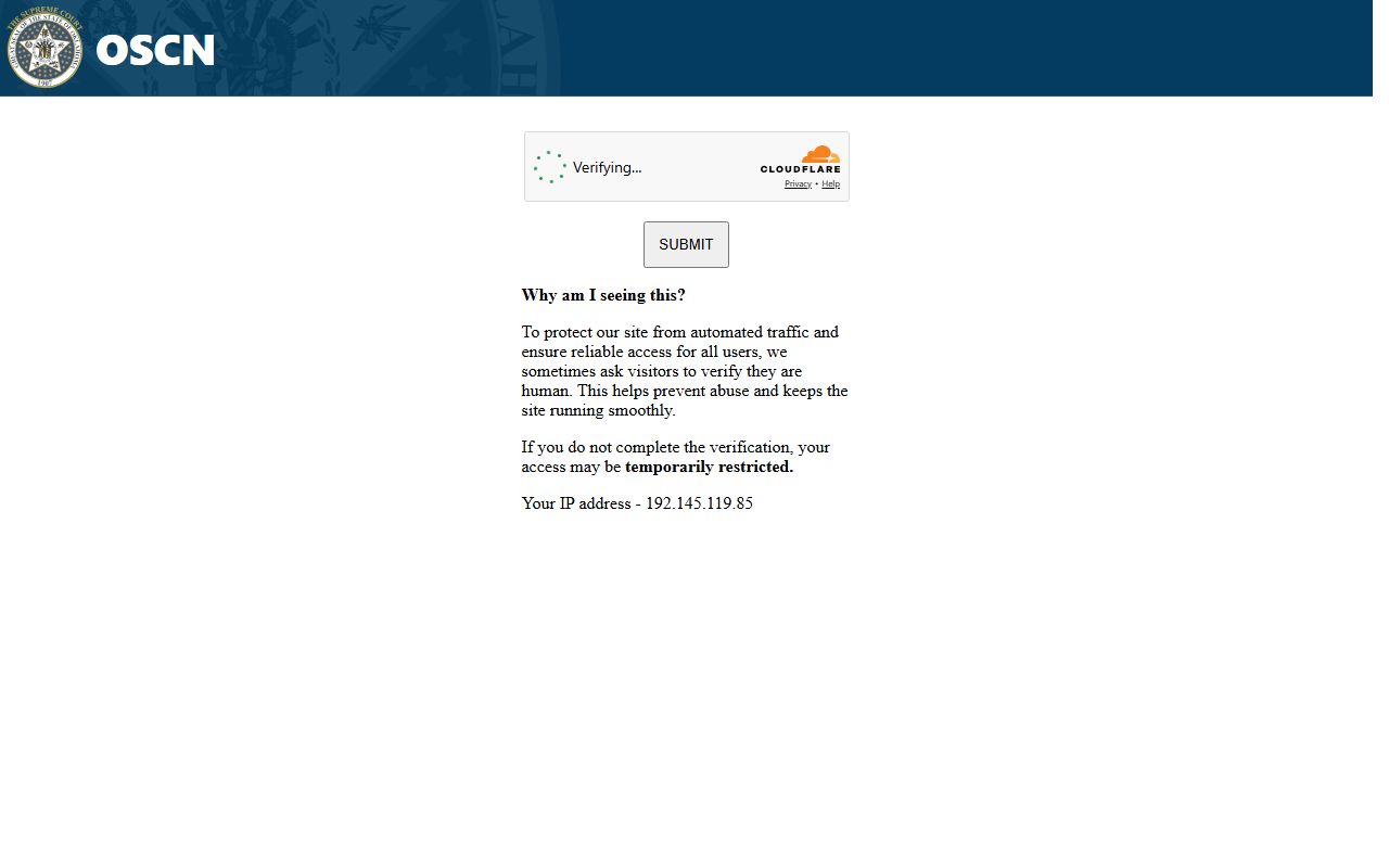 McCurtain County traffic ticket records OSCN court clerk search portal